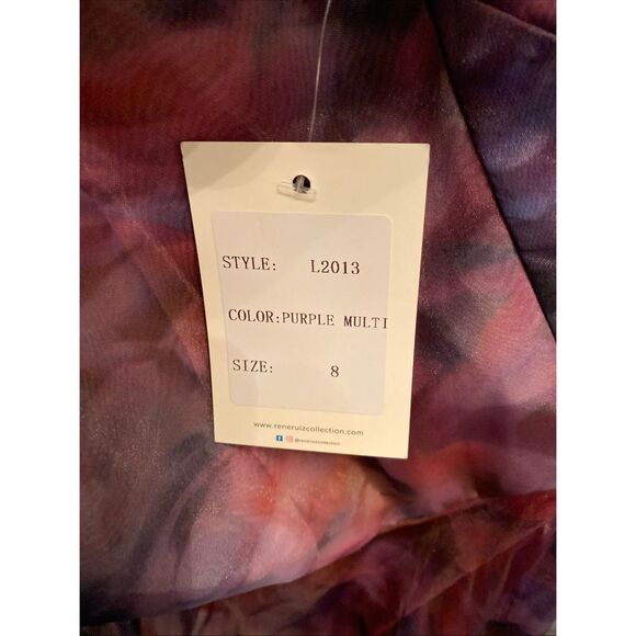 RENE RUIZ Organza Gown In Purple Size 8 - Picture 15 of 15